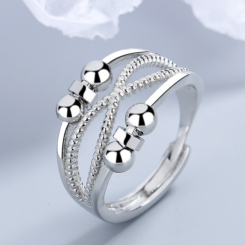 Rotatable Double-Layer Anxiety Relief Ring for Women