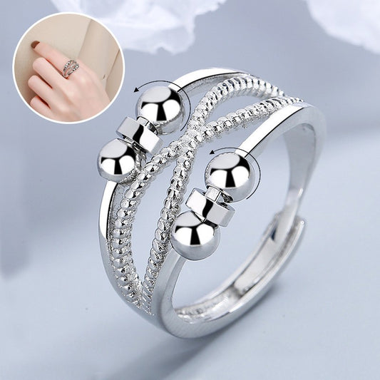 Rotatable Double-Layer Anxiety Relief Ring for Women