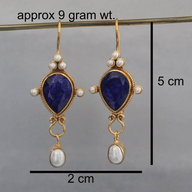 Pearl Pendant Inlaid Gemstone Earrings Original