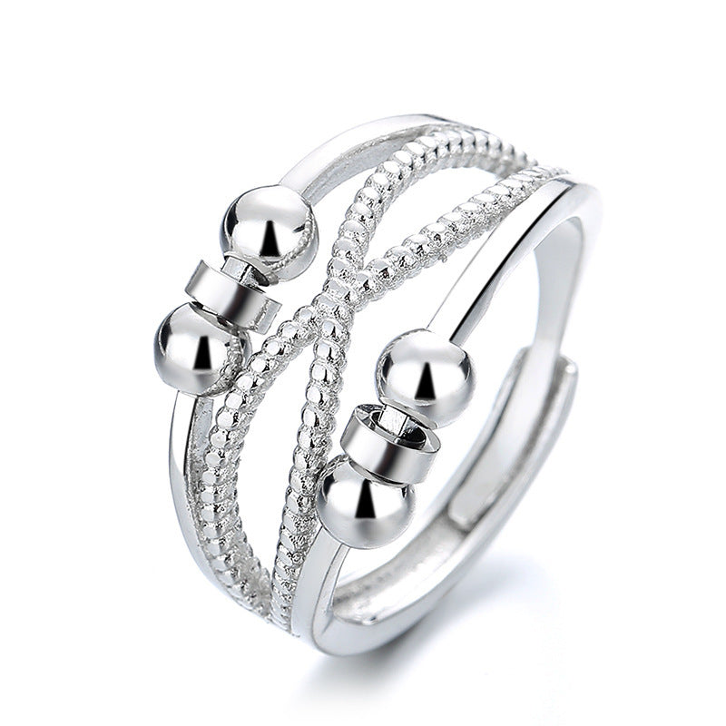 Rotatable Double-Layer Anxiety Relief Ring for Women