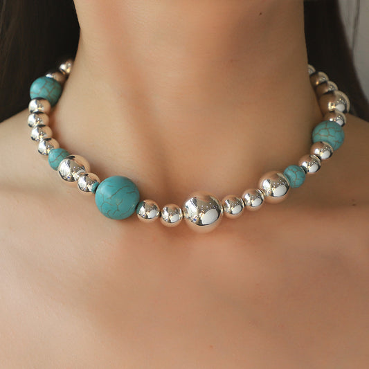 Elegant Turquoise Beaded Necklace for Women  Fashion Jewelry