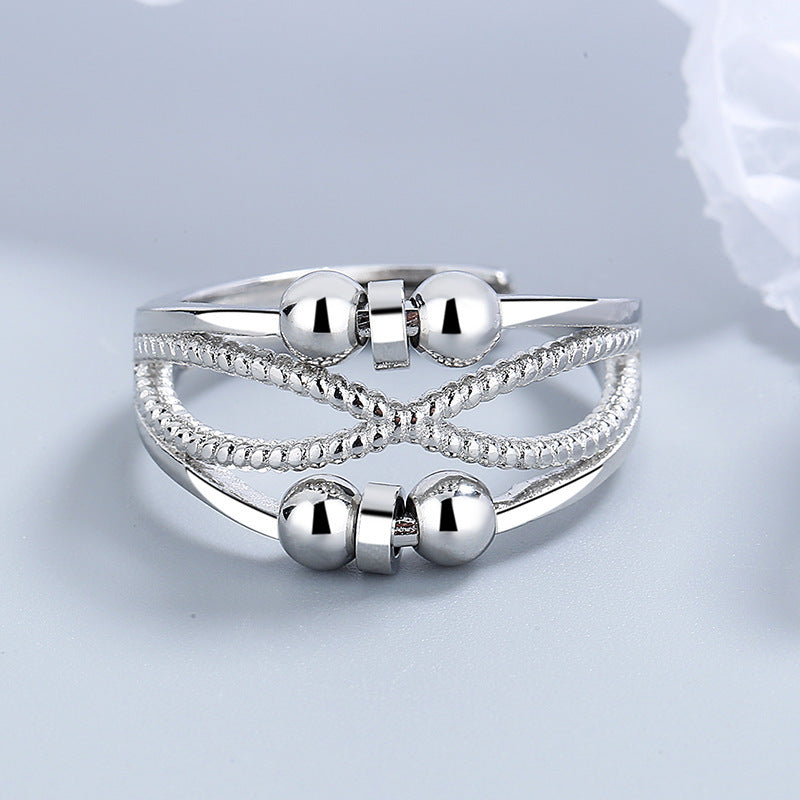 Rotatable Double-Layer Anxiety Relief Ring for Women