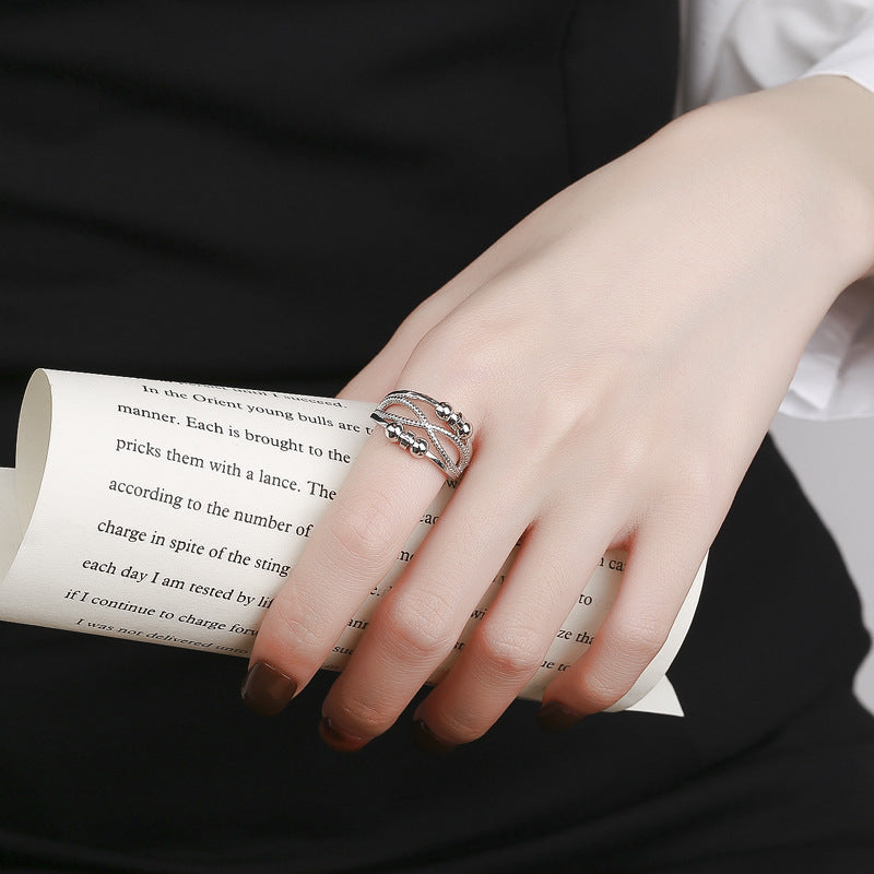 Rotatable Double-Layer Anxiety Relief Ring for Women