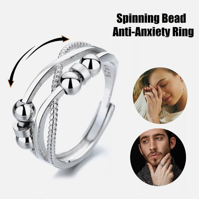 Rotatable Double-Layer Anxiety Relief Ring for Women