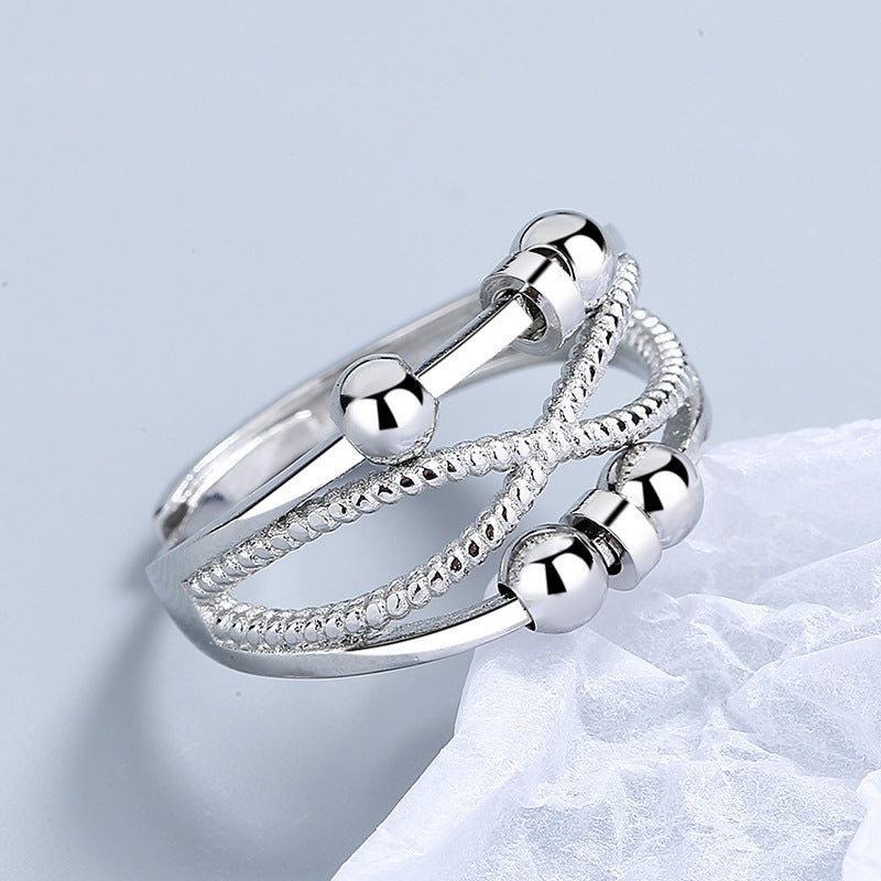 Rotatable Double-Layer Anxiety Relief Ring for Women