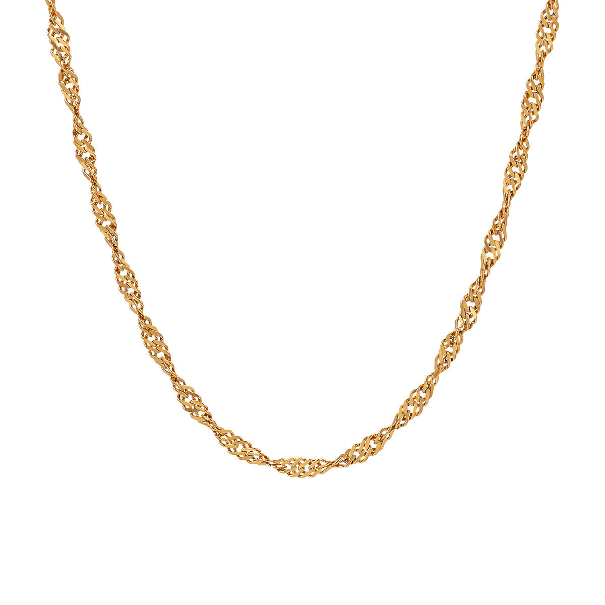 Fashion Water Ripple Necklace Elegant Silver Chain Jewelry for Women